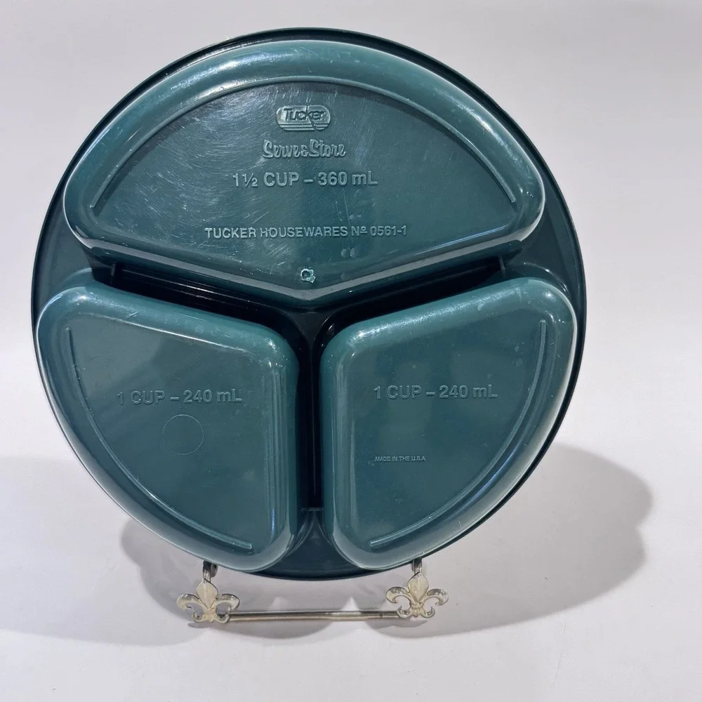 Vintage Tucker Housewares 3 Part Serve & Store w Lid No 0561-1 Made in USA